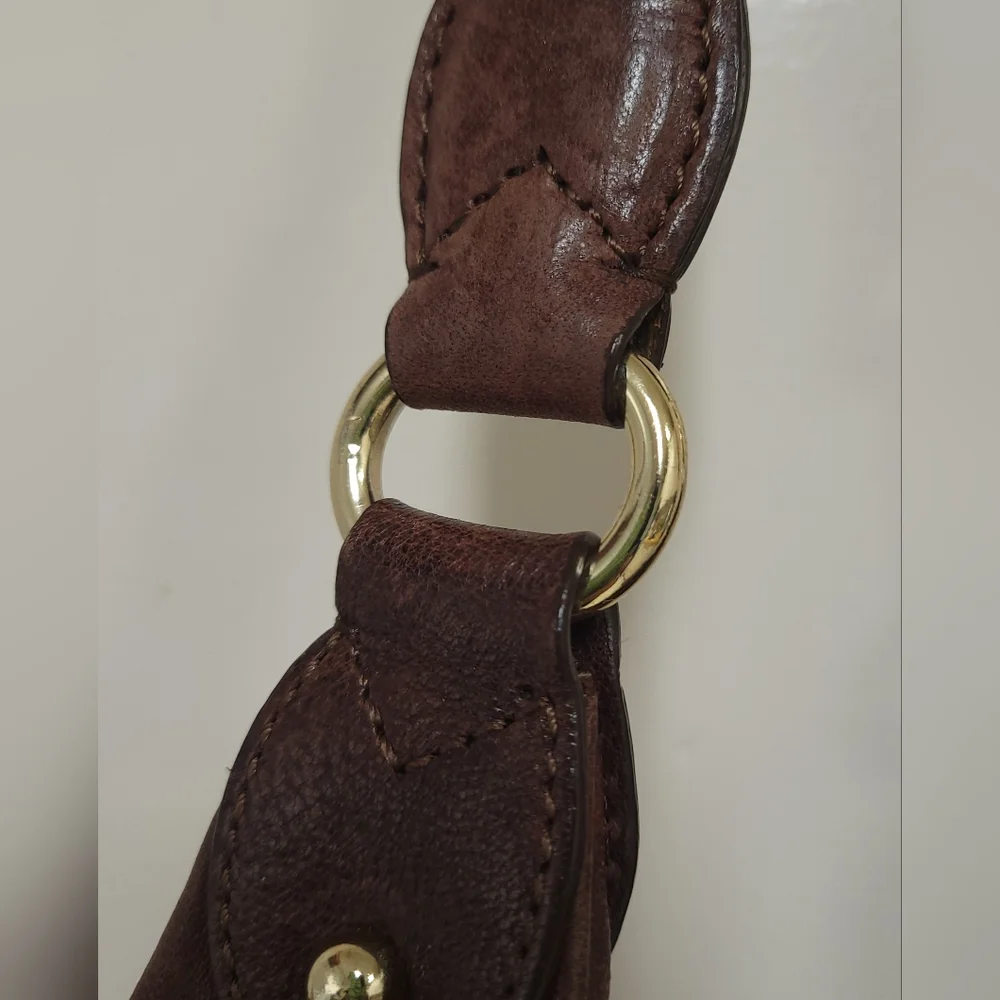 Botkier women's leather Hobo handbag Braided strap suede interior gold hardware